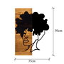 Wallity African Woman - Escultura de pared en Negro y Nogal claro